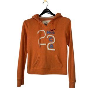 Hollister Hoodie Women’s Large Sweatshirt Orange White Blue Logo California 22